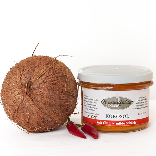 Kokosöl mit  Chili (milde Schärfe)